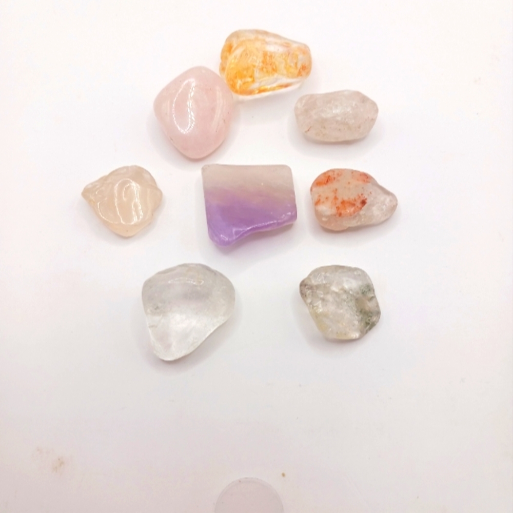 Quartz Crystals Tumbles with Inclusions Bundle of Lot of 9